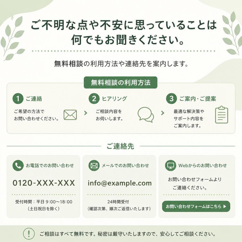 お気軽に相談・お問い合わせ