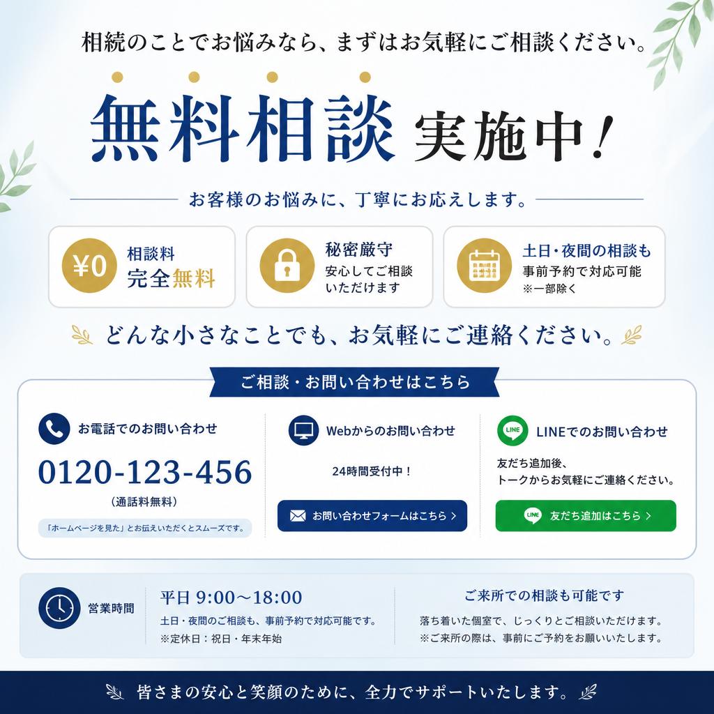 まずは無料相談へ！